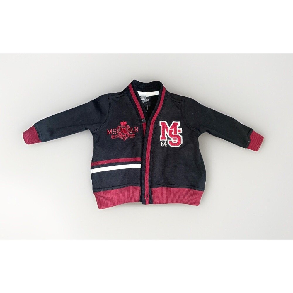 Mecca Baby Boy 2T Y2K Varsity Jacket Black Burgundy